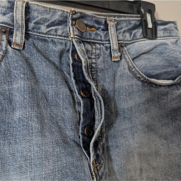 Free people We The Free Mid Rise Distressed Blue Jean Shorts - Picture 2 of 5